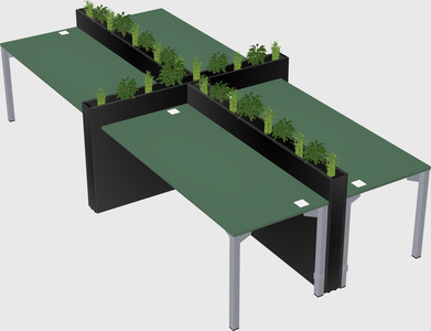 Rectangular shared desk