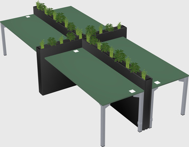 Rectangular shared desk