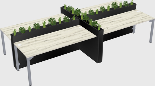 Rectangular shared desk