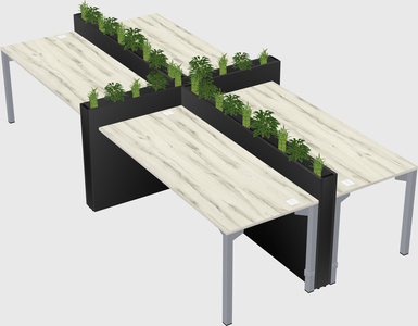 Rectangular shared desk