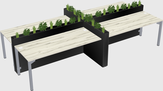 Rectangular shared desk