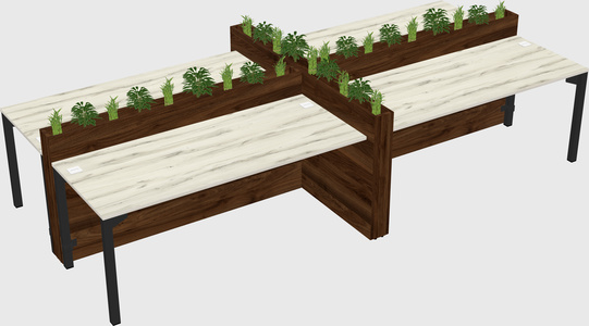 Rectangular shared desk