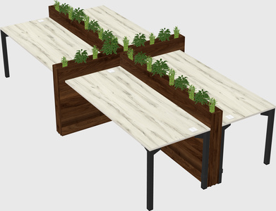 Rectangular shared desk