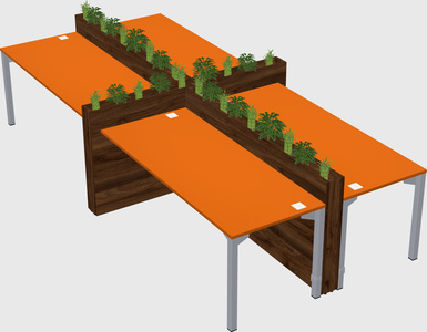 Rectangular shared desk