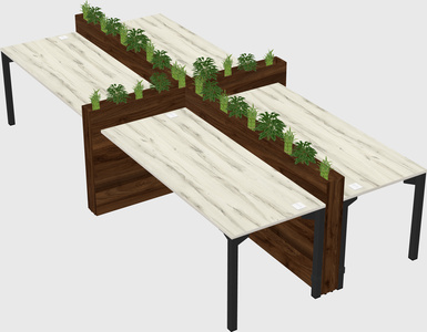 Rectangular shared desk
