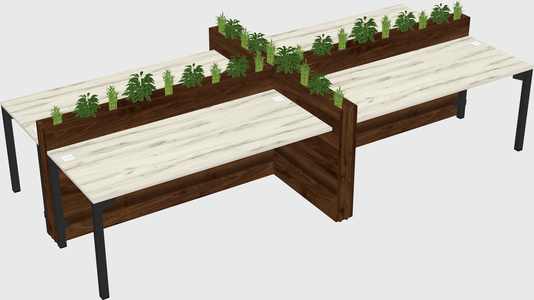 Rectangular shared desk