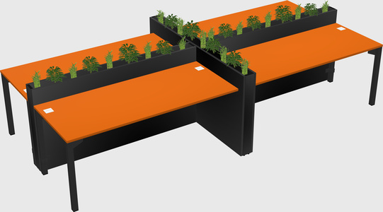 Rectangular shared desk