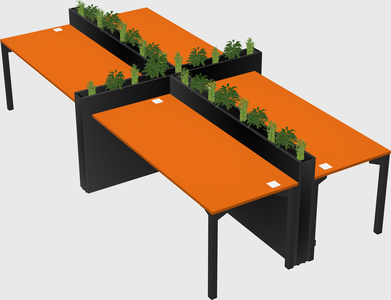 Rectangular shared desk