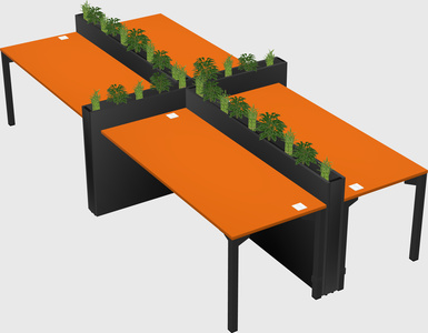 Rectangular shared desk