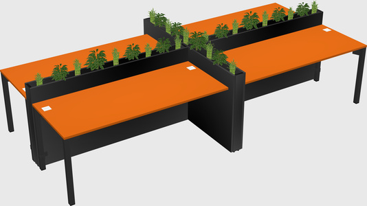 Rectangular shared desk