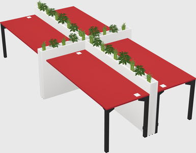 Rectangular shared desk