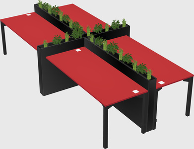 Rectangular shared desk