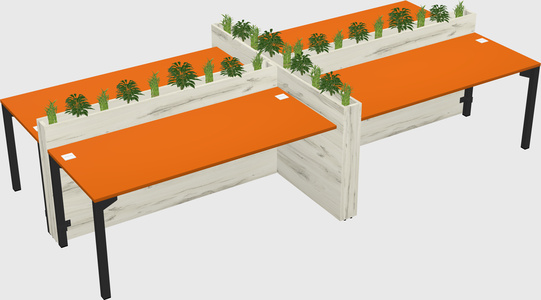Rectangular shared desk