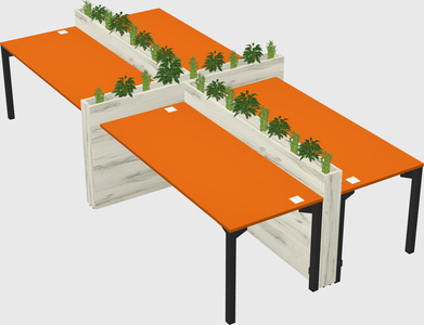 Rectangular shared desk