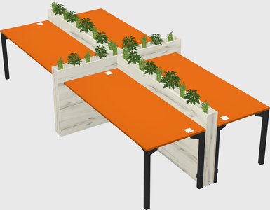 Rectangular shared desk