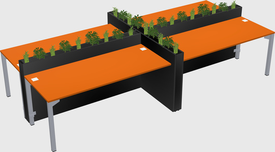 Rectangular shared desk