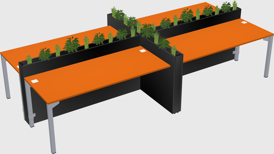 Rectangular shared desk