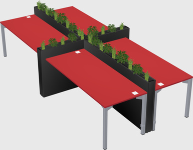 Rectangular shared desk
