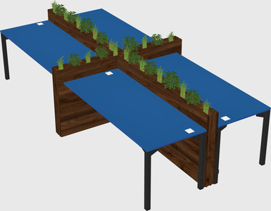 Rectangular shared desk
