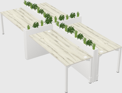 Rectangular shared desk
