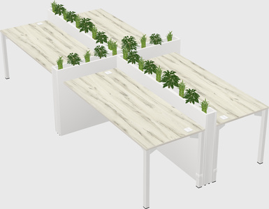 Rectangular shared desk