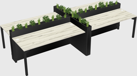 Rectangular shared desk