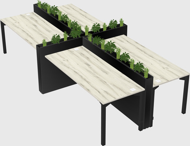 Rectangular shared desk
