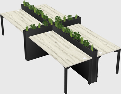 Rectangular shared desk