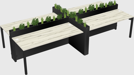 Rectangular shared desk
