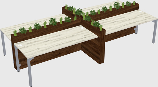 Rectangular shared desk