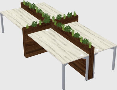 Rectangular shared desk