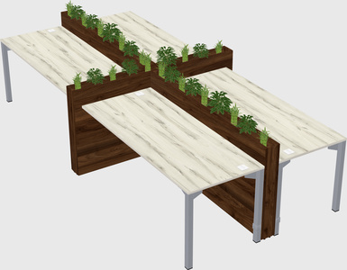 Rectangular shared desk