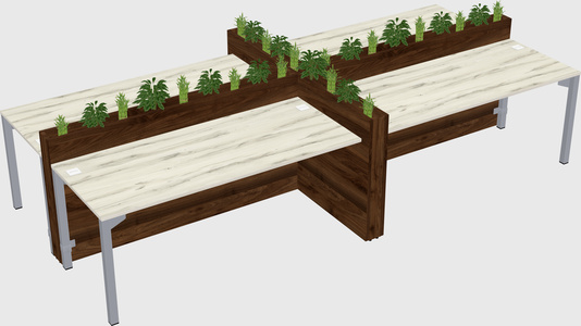 Rectangular shared desk