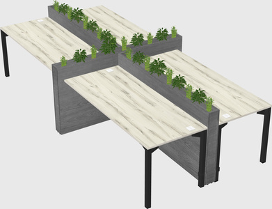 Rectangular shared desk