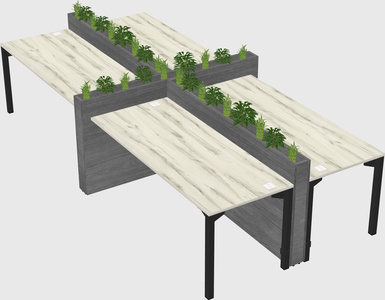 Rectangular shared desk