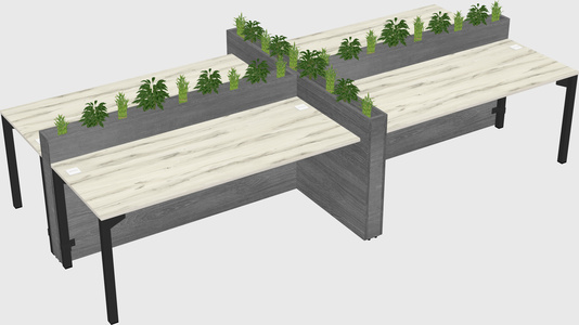 Rectangular shared desk