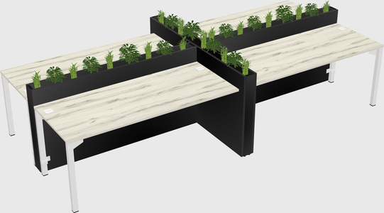 Rectangular shared desk