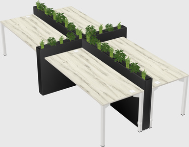 Rectangular shared desk