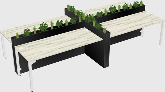 Rectangular shared desk