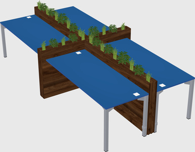 Rectangular shared desk