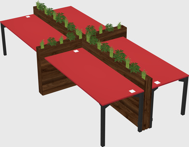 Rectangular shared desk
