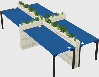 Rectangular shared desk