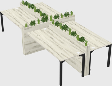 Rectangular shared desk