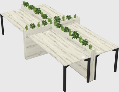 Rectangular shared desk