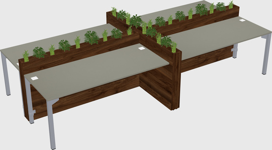 Rectangular shared desk