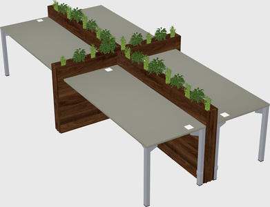 Rectangular shared desk