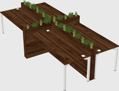 Rectangular shared desk