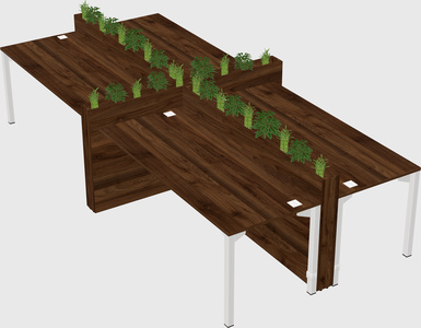 Rectangular shared desk