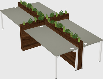 Rectangular shared desk