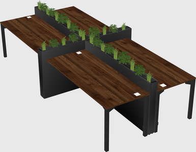 Rectangular shared desk